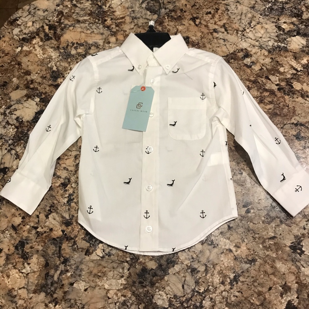Class/Club white Blouse with whales and anchors.